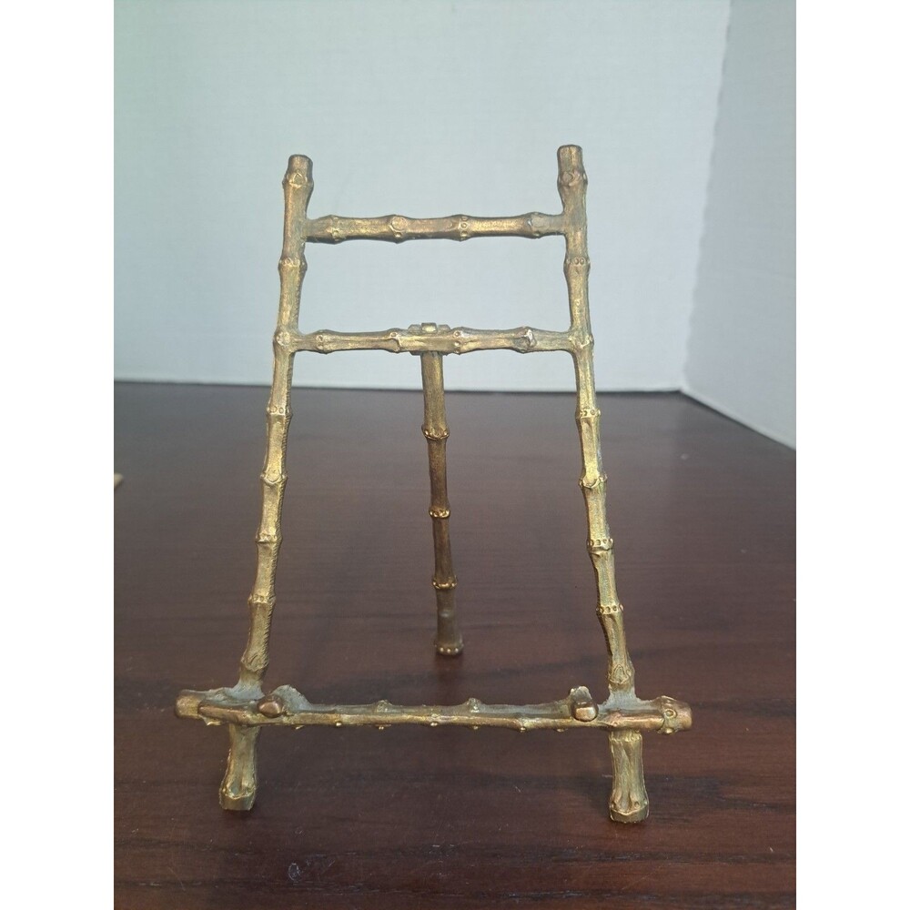 Vintage Faux Bamboo Tabletop Display Easel